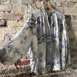 FREE PEOPLE Metallic Blooms top